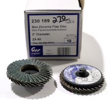 10 pcs of WENDT, 2" DIAMETER MINI ZIRCONIA FLAP DISC, MOUNT TYPE R   230189