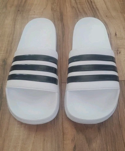 Ciabatte uomo Adidas Cloudfoam bianche e nere taglia 11