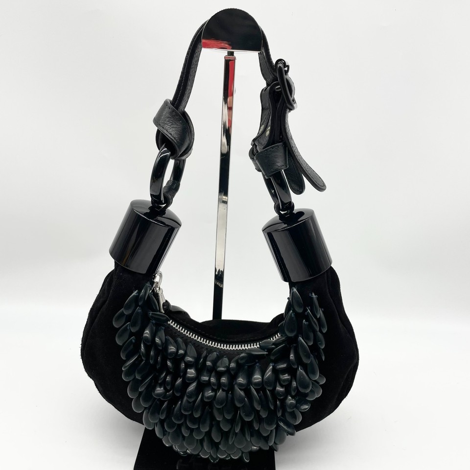 Chloe Hobo Handbag Bracelet Shoulder Bag Beaded Black Phoebe Philo Y2K Auth