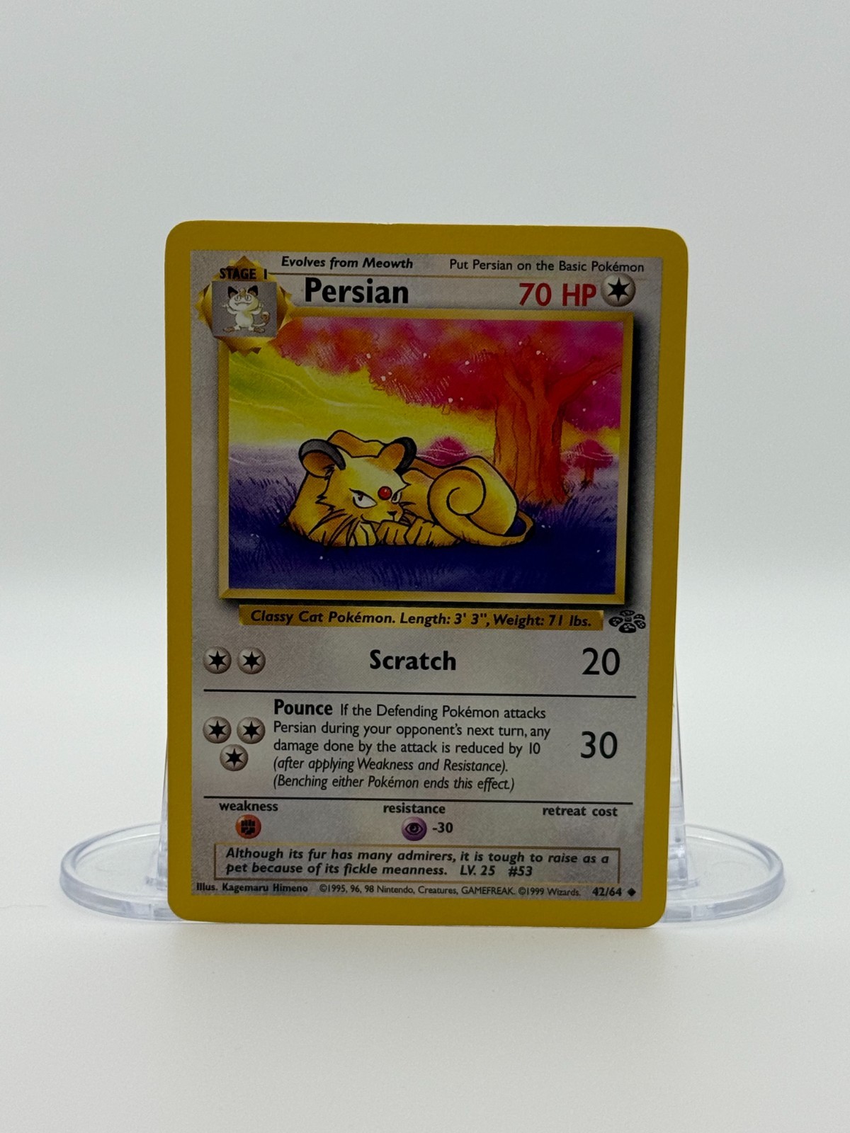 Persian 42/64 Jungle Uncommon NM WOTC Pokemon Card