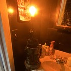 Green Glazed Ceramic Figural Table Lamp w/ Drum Shade Knob Control Corded — photo 7