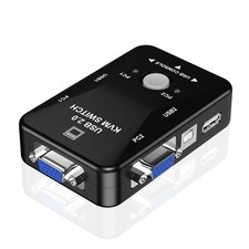 2 Port USB2.0 KVM Switch VGA USB for 2 Computers Keyboard Mouse Sharing