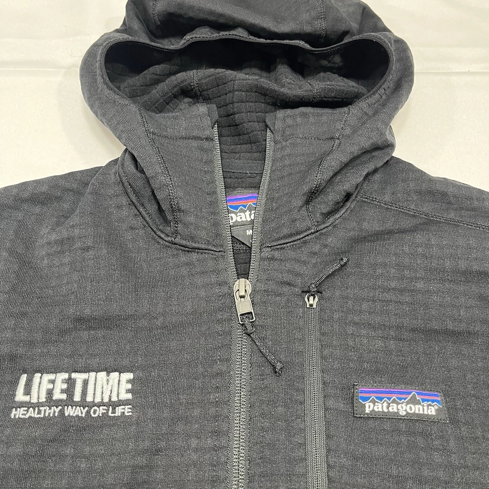 Chaqueta Patagonia R1 Reguladora Cremallera Completa Para Hombre M Tejido Gofre Rejilla Polar Corp. Logo Foto 3 de 4