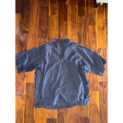 Scottish Winds by KBB Mens Quarter Zip Short Sleeve Windshirt Navy Blue Large