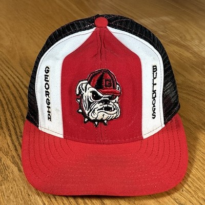 Vintage Georgia Bulldogs Hat Cap AJD Lucky Stripes Embroidered Kids Trucker 70's