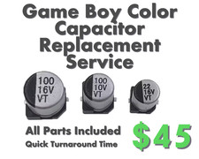 Game Boy Color GBC Capacitor Send-In Replacement Service Fix Low Sound/Display