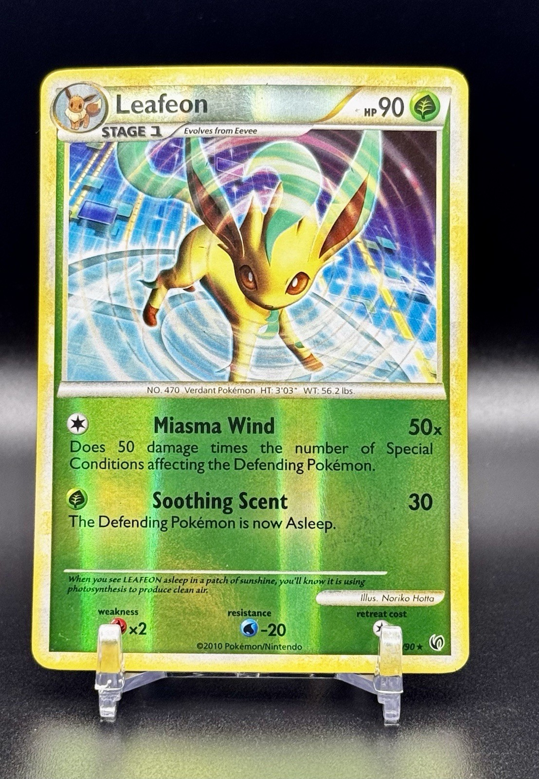 Pokemon TCG - Leafeon 17/90 Undaunted Reverse Holo Rare Pokemon Card LP