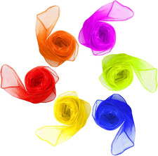 6 Pcs Sensory Scarves, Rainbow Colour Baby Sensory Toys Children Dance J