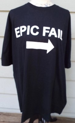 Bays Island Sportswear Hot Topic Epic Fail T Shirt Short Sleeves 2X NWT