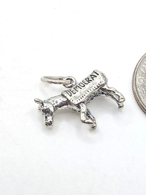Sterling Silber 925 Demokrat Esel Anhänger Charm