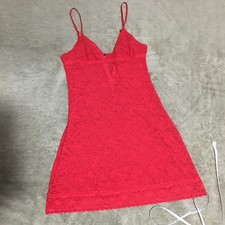 The Lacie Red Stretch Lace Victoria s Secret Keyhole Neck Slip Dress Size M