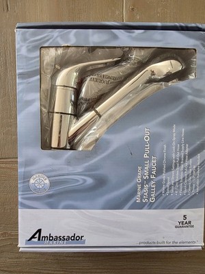 Ambassador Marine Stasis Pull-Out Galley Faucet Polished Chrome 133-0112-CP