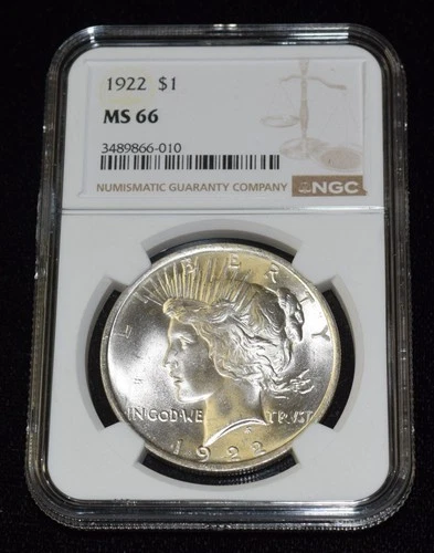 1922-P NGC MS66 $1 Silver Peace Dollar