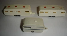 3x Wiking HO campers/caravans fr Circus / Camping / Carneval trailers