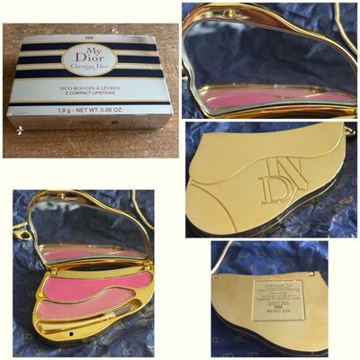 Vintage BOXED Christian Dior ''My Dior'' Saddle Bag Lipstick Compact Rare!