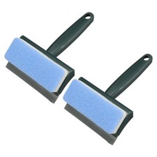 Shower Spatula Cleaning Tool with 2 in 1 Head, Green Handle, 2pcs