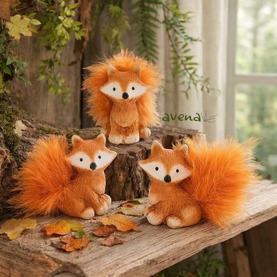 3er Set Fuchs Ornamente süßer Pelzschwanz Fuchs Geschenkidee 7 cm.