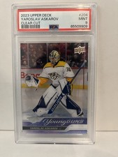 2023 UPPER DECK YAROSLAV ASKAROV CLEAR CUT YOUNG GUNS RC ROOKIE PSA 9 #204