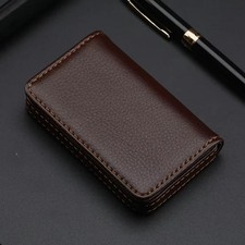 PU Leather Business Card Holder   Professional Pocket Wallet w/ Magnetic Closure
