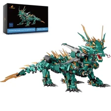 Dragon Toy Building Set for Adults 70174, Creative Green Mechanical Dragon An...