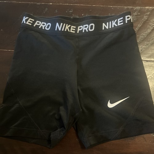 Nike Pro Girls Compression Shorts Size Medium Black 4” Stretch Athletic Dance