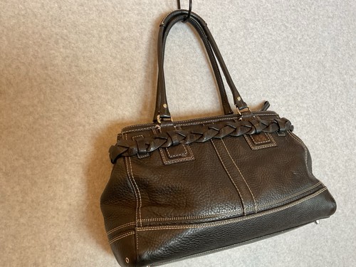 Vintage Coach Hamptons 13087 Satchel Handbag Purse Pebbled Leather Black Braided by Coach, $81.18 - Photo 10