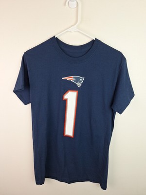 Team Apparel Cam Newton #1 New England Patriots Blue Men's T-Shirt Size Small