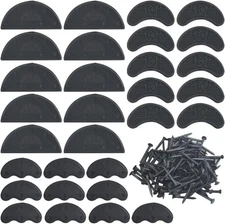 30PCS Heel Plates Black Heel Taps Rubber Tips Sole Heel Repair Pad Replacement w