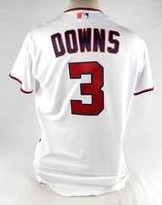 2023 Washington Nationals Jeter Downs #3 Game Issued Pos Used White Jersey 44 51