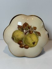 Royal Worcester Palissy Royale Fruit Trinket Box Scalloped Gold Gilt 9cm