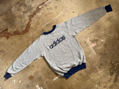 70s - 80s VINTAGE ADIDAS GRAY RINGER SWEATSHIRT MEN SZ XS / KID SZ 70s - 80s VINTAGE ADIDAS GRAY RINGER SWEATSHIRT MEN SZ XS / KID SZ