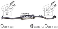 MittelschalldäMpfer Ernst 695008 FüR K12 Nissan Micra 3 16V