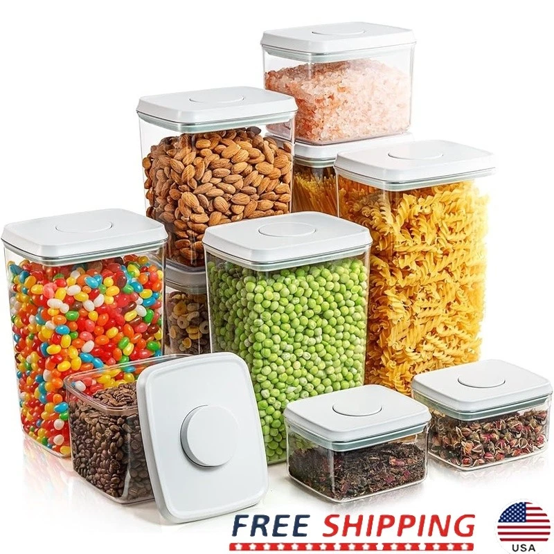 Airtight Food Storage Containers One-Button Design Leakproof Stackable BPA-Free