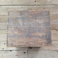 Antique Lea Perrins Wood Crate Worcestershire Sauce Shipping Box Vintage