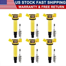 Pack of 6 Ignition Coil + Spark Plug For Toyota Solara Sienna 3.3L V6 2004-2006