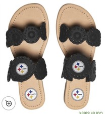 NFL Pittsburgh Steelers Football Woman  s Sandals, Preowned