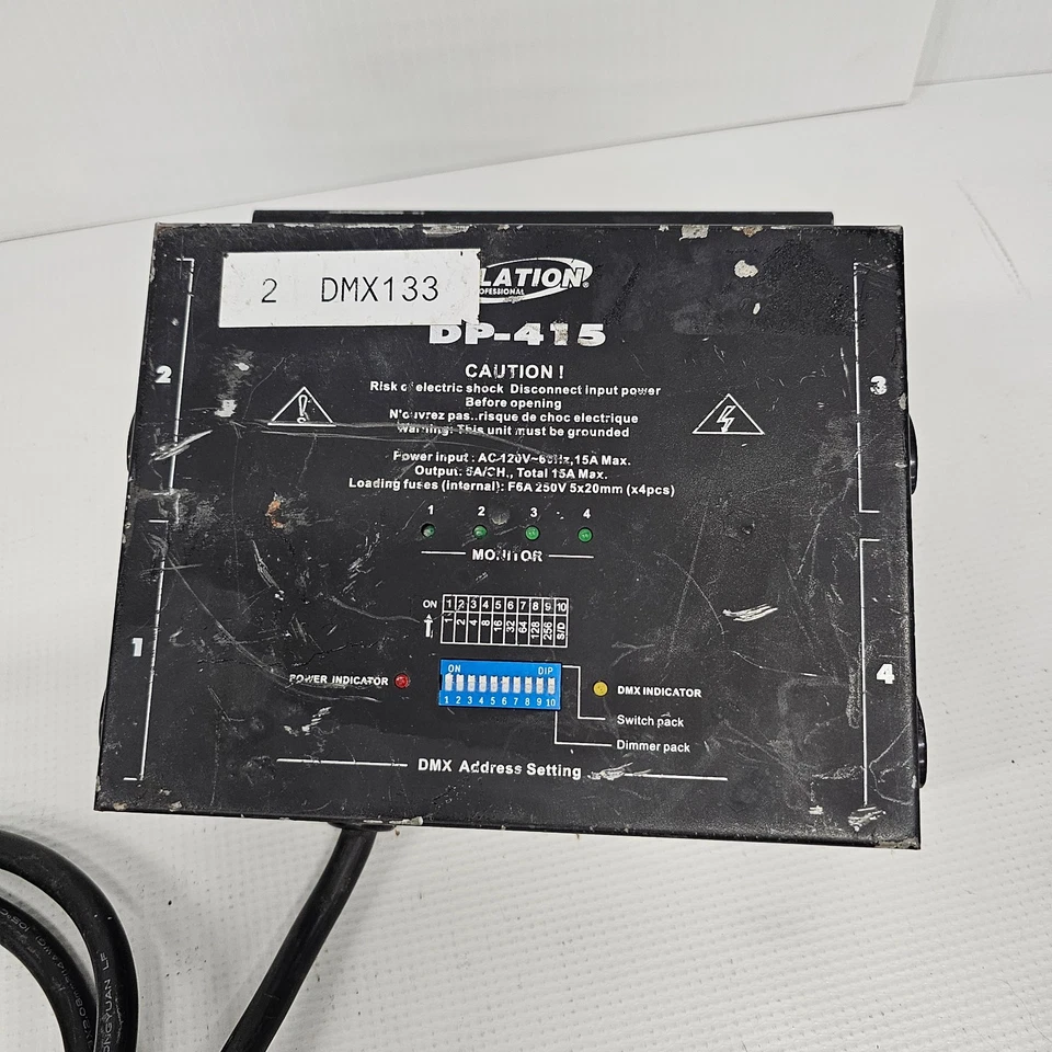 Elation DP-415 Professional 4-Channel DMX Dimmer Pack Lighting Control (as-is) - Image 2 of 4