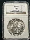 1881 S US Morgan Silver Dollar in Choice NGC MS63 Condition ++MINT++
