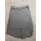 Prana High Low Wrap Skirt Womens L Gray Heather Jersey Knit Pockets