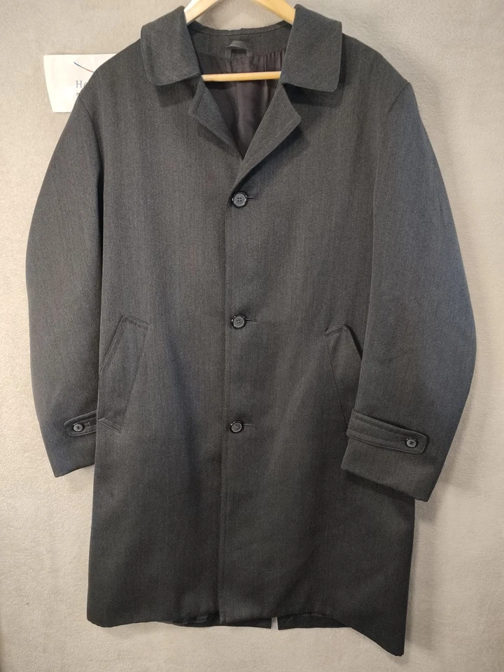 Wellington Executive Wool Blend Vintage Coat Grey Peaky Blinders Men Large 46-48 - Image 2 of 4