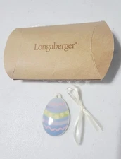 Longaberger 2005 Porcelain Easter Egg Basket Tie On in Box 23043 New Old Stock