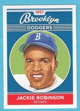 1957 Brooklyn Dodgers # 13 Jackie Robinson Baseball Card -- Box 126