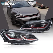 VLAND LED DRL Headlights w/Sequential For Volkswagen Golf MK7.5 2018-2021 Pair