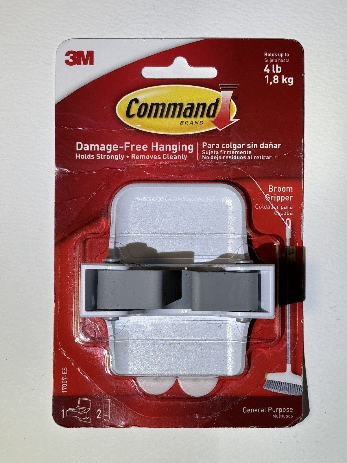 Command Broom & Mop Grippers, DamageFree Hanging , Holds up to 4 lbs