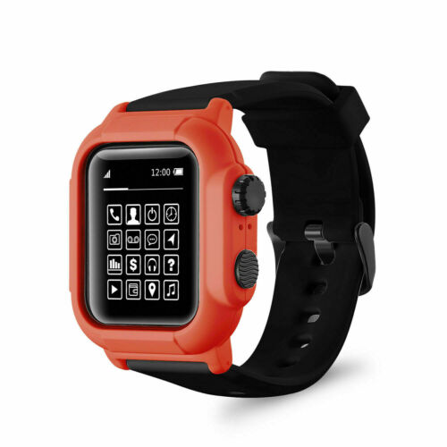 Waterproof Strap Case For Apple Watch Series 9 8 7 6 5 4 3 2 Silicone Watch Band - Picture 28 of 31
