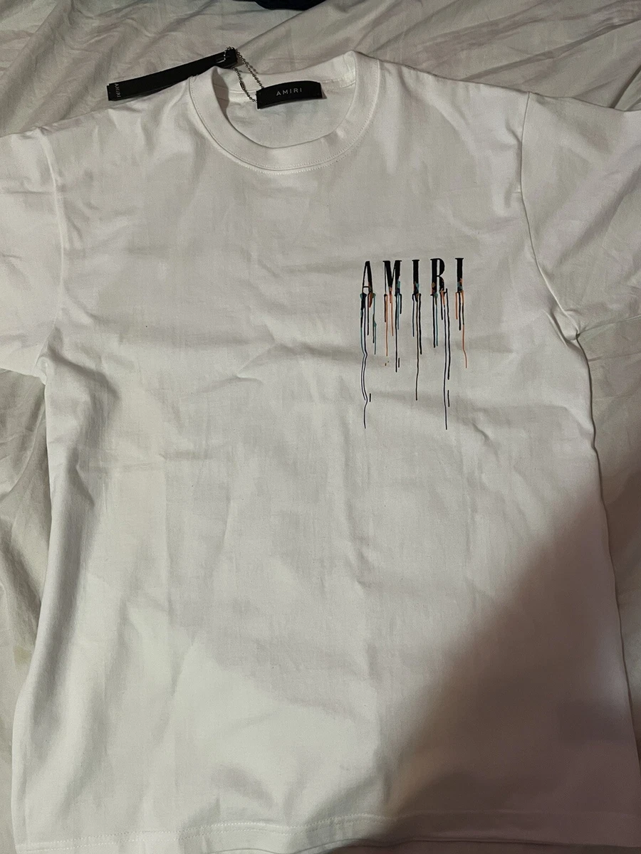 Amiri Paint Drip on White shirt T-Shirt Mens Size M- New with Tags