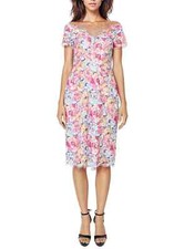 NWT 795 Rene Ruiz Collection Illusion Neckline Floral Lace Dress 4