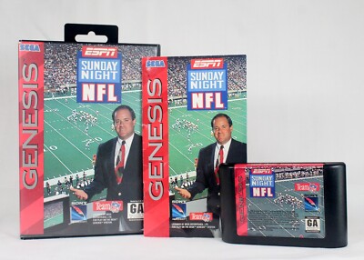 ESPN Sunday Night NFL (Sega Genesis, 1994) Box, Manual & Cartridge - TESTED