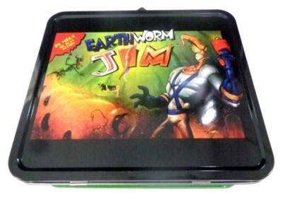 earth worm jim lunchbox metal gamer merch retro lunch neu regenwurm 