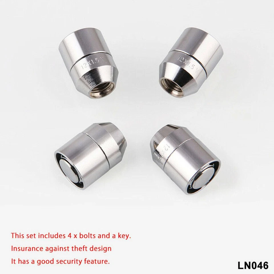 4 x Wheel Nut M12x1.5C & Key Alloy Steel For Anti Theft Security Lock Universal - Image 4 of 4